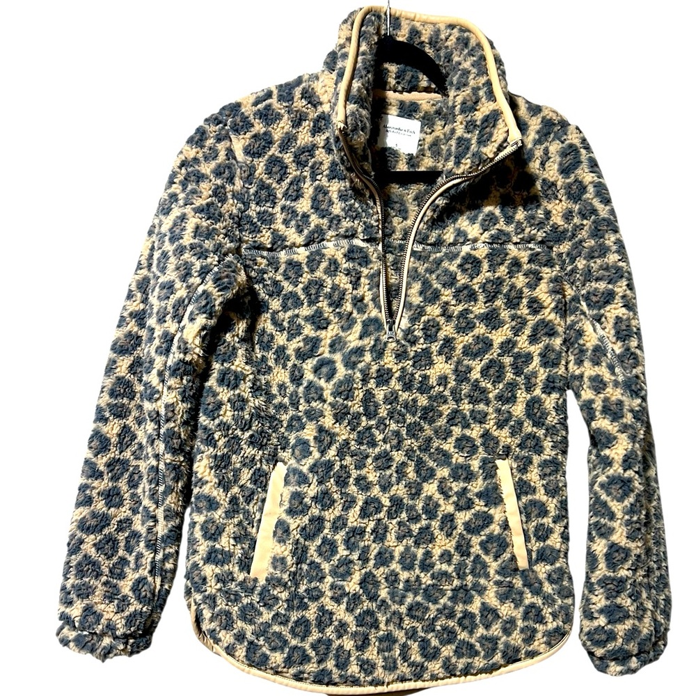 Abercrombie & Fitch Fuzzy Animal Print Jacket